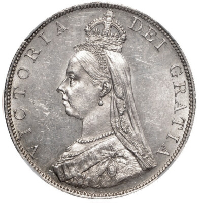 『NGC MS62』イギリスヴィクトリア女王ダブルフローリン銀貨(1887年) GREAT BRITAIN Double Florin 1887 NGC MS62 'Victoria' Roman I in