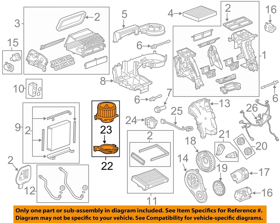 Motor soplador de climatización usado se adapta a: Cadillac Srx 2015 grado A Foto 3 de 4