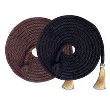 Showman 23' Nylon Mecate Reins w/ Rawhide Accents & Natural Horse Hair Tassels