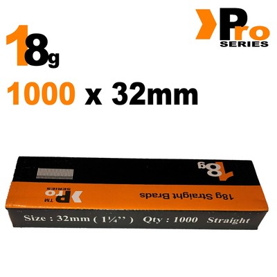 18g gerade 1000 x 32mm Brad Nägel, galv passend für alle 18g Nagler (s9)