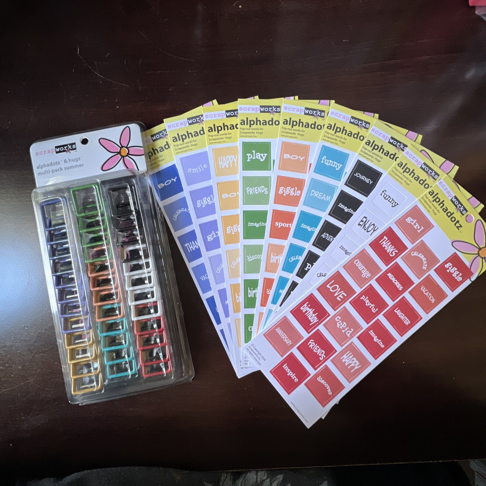 Scrapworks Alphadotz and Hugz Multi Pack Square Summer and Pop Out