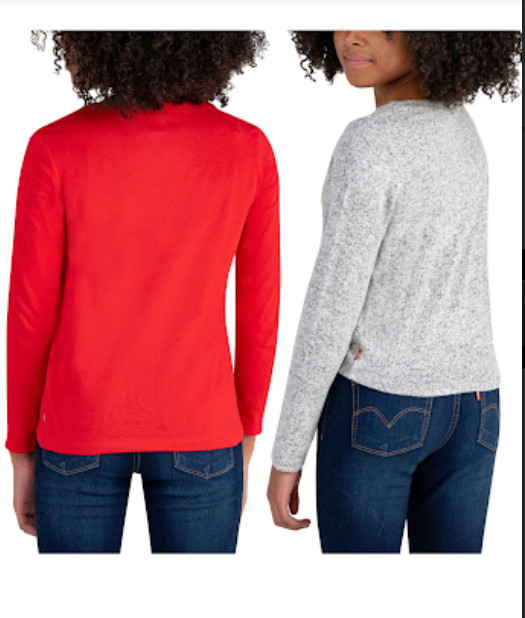 Levi's Girls' Long Sleeve Graphic T-Shirt 2-Pack image 2