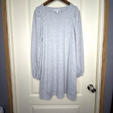 Nine West Long Sleeve Dress Women's Medium Gray Soft Stretch Casual Basic