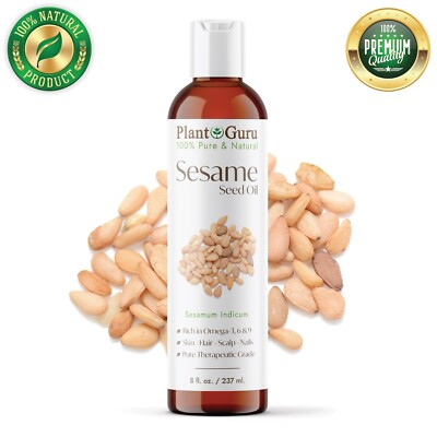 Sesame Seed Oil 8 oz. Cold Pressed REFINED 100% Pure Natural
