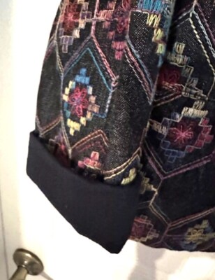Vtg 90s Chicos 1 Blanket Tapestry Jacket Coat Southwestern Tribal