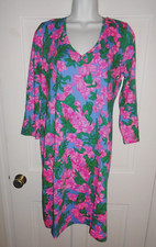 NWT LILLY PULITZER CERISE PINK SAFARI SUNSET TESSA 3/4 SLEEVE DRESS XL