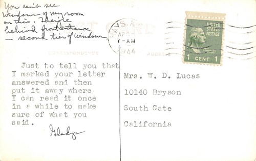 Postal vintage 1944 de RPPC HAYS, KANSAS High School Ellis County - Imagen 2 de 2