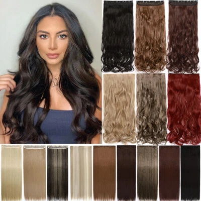 S-NOILITE Natural One Piece Real 100% Thick Clip In As Human Hair Extensions 3/4 Full Head