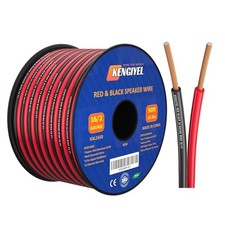 Speaker Wire 16 Gauge 50FT 2 Conductors Red Black Cable Hookup LED 16AWG/50FT