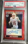 2025 PRIZM ARCH MANNING AUTO PSA 9 POP 1 RARE 1/1? SSP TEXAS ELITE 5 STAR PEYTON