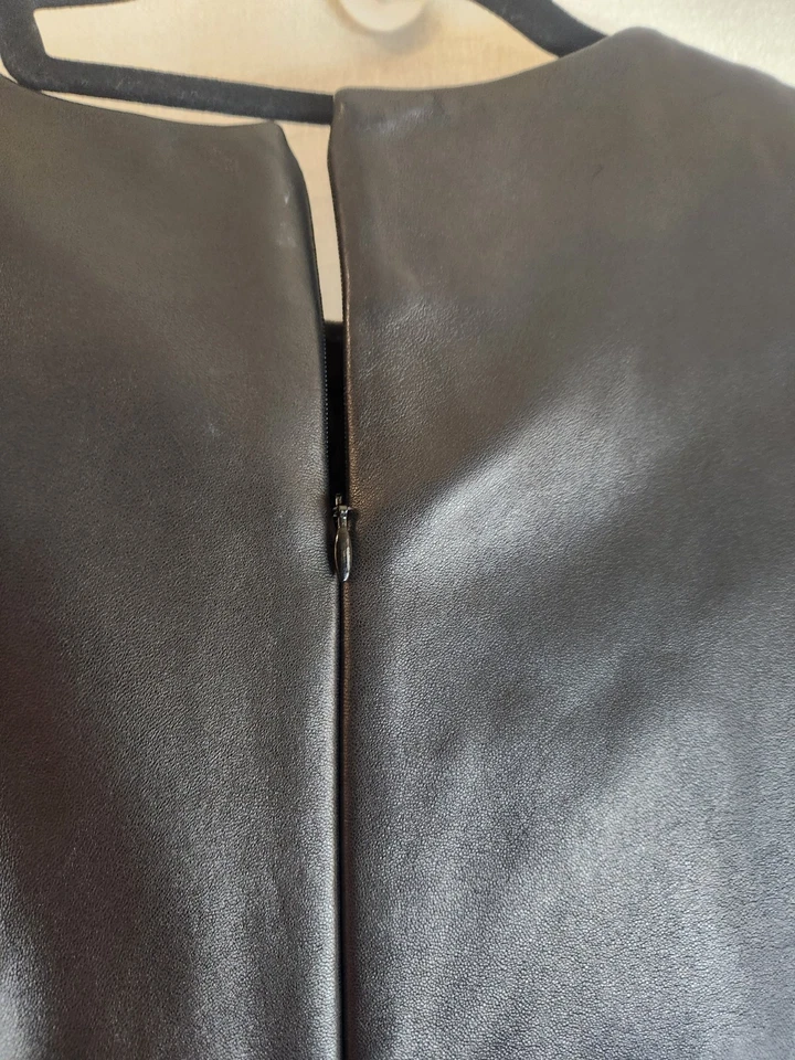 Vestido Vaina Antonio Melani Suave Negro Cuero Genuino y Elástico Talla 10 Nuevo sin Etiquetas Foto 4 de 4