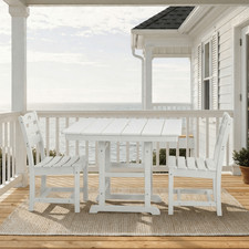 Outdoor Patio Dining Set,Square Table w/ 2 Chairs,All-Weather 3-Piece Bistro Set