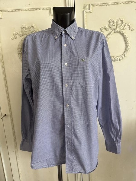 Men Lacoste Shirt Navy Cotton L