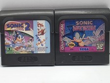Lot of 2 Game Sega Game Gear Bundle - Sonic Triple Trouble, Sonic 2