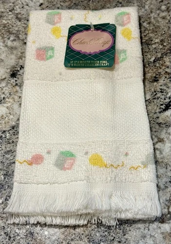 Charles Craft Cross Stitch Fingertip Towel - Nursery Time