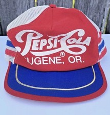 Vintage Pepsi Cola SnapBack Hat 3 Stripe Euge...