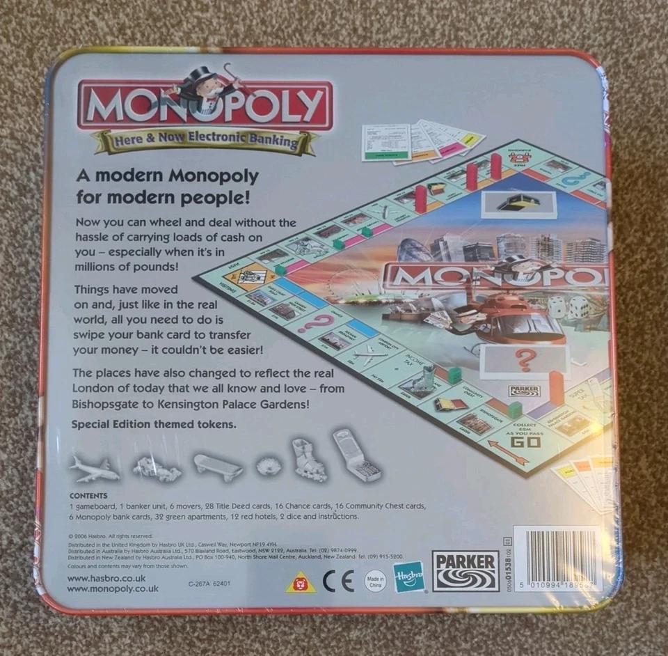 Monopoly Here & Now Electronic Banking 2005 In Tin Box Sealed New - Image 2 of 4