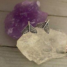 Sterling Silver Boho Whale  s Tail Stud Earrings
