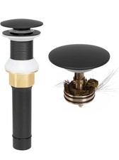 Universal Bathroom Sink Stopper Basin Pop Up Bathroom No Over flow Matte Black