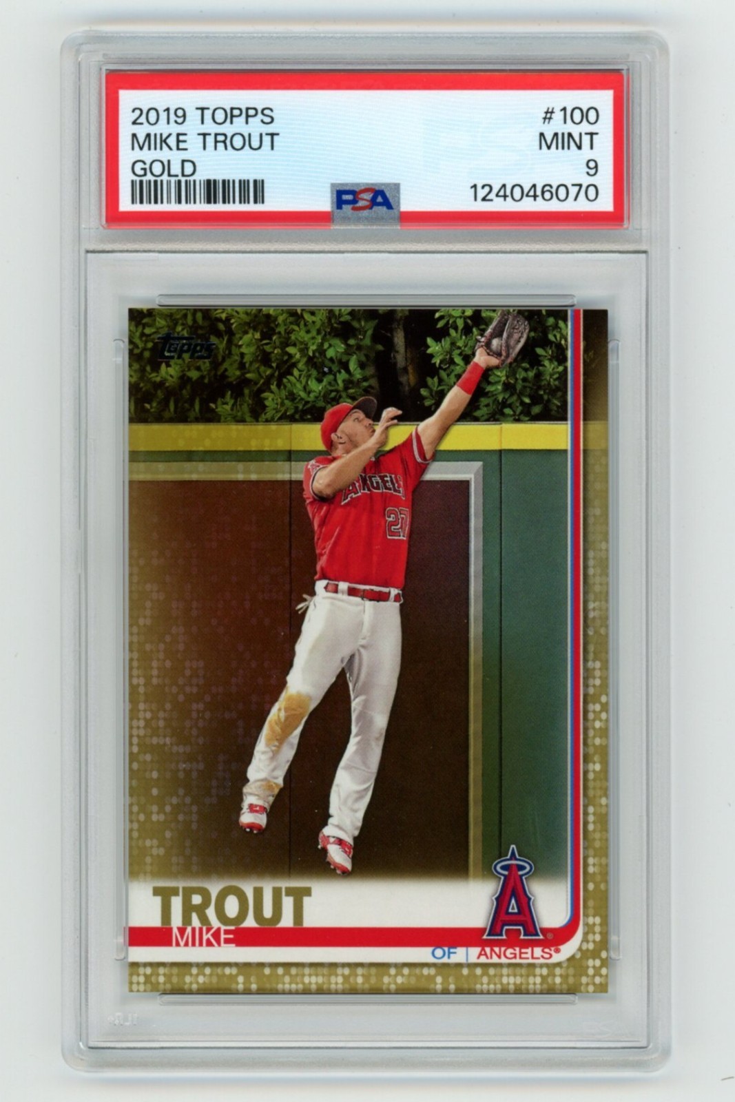 Mike Trout 2019 Topps Gold /2019 #100 PSA 9 MINT Los Angeles Angels MVP ROY HOF