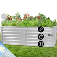 Aiuola Rialzata Fioriera Giardino Fioriera Erbe Orto Acciaio 1,8 M Argento