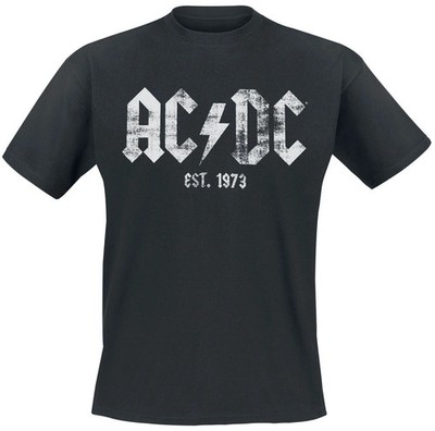 ACDC T-Shirt Herren Est, 1973 schwarz Band-Merch, Bands 100% Baumwolle