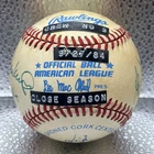 9/27/1984 Tigers Yankees Signed Game Baseball 4 Umpires Denkinger Clark Garcia +