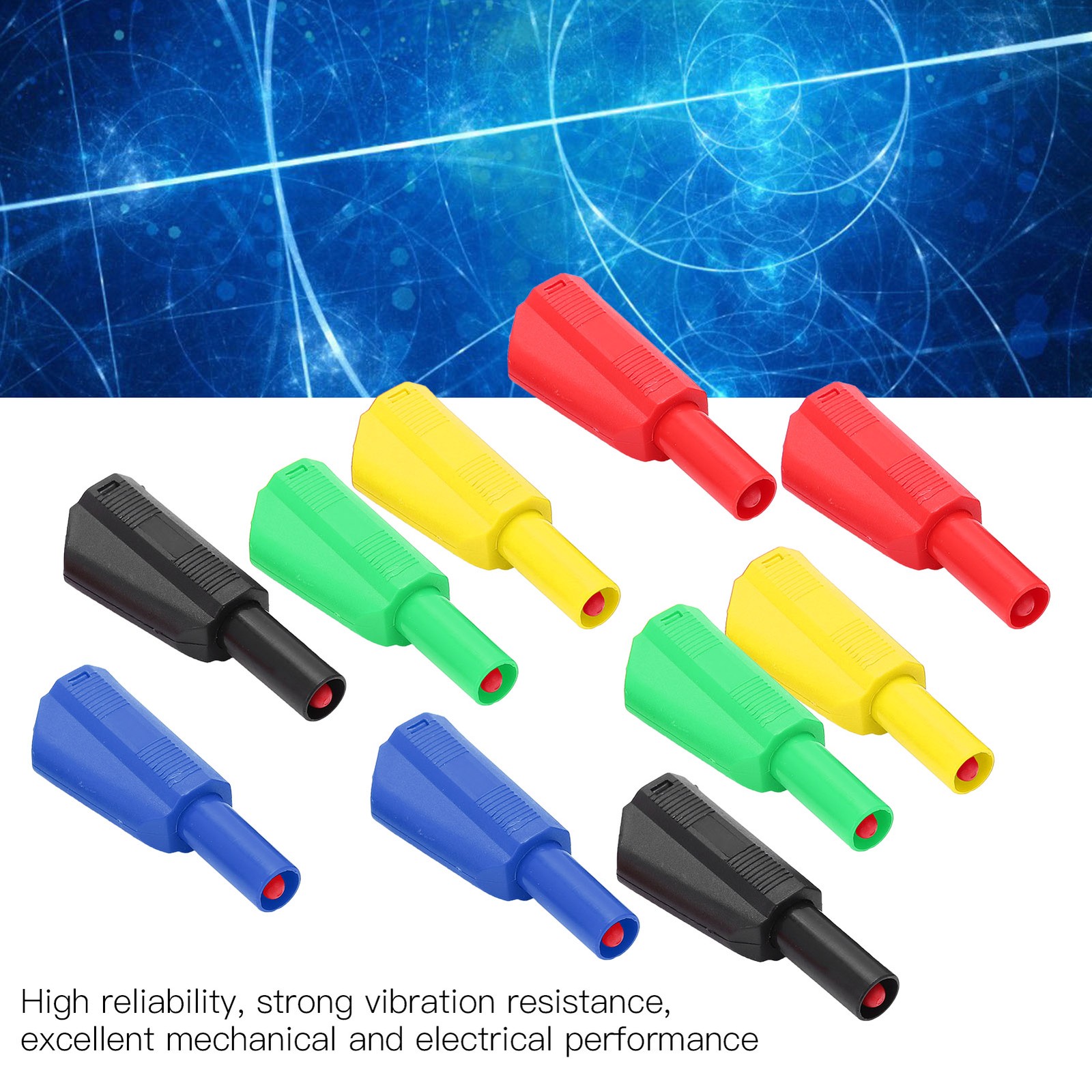 2Set U29 4mm Insulation Banana Plug For Electrical Testing Red Black Yellow Gree