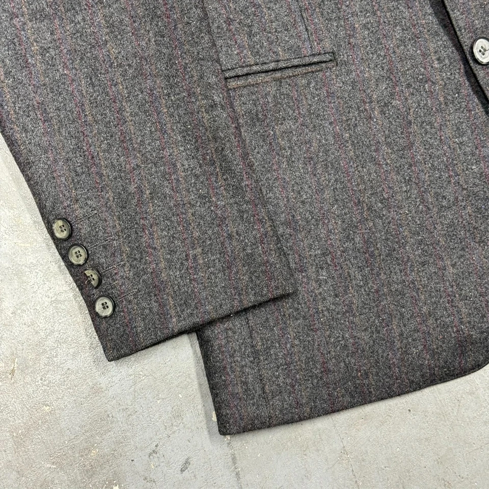 Vintage Daniel Hechter Paris Flannel Wool Blazer Sport Coat 40R - Imagem 4 de 4