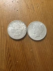 2 Silver Dollars 1922 P peace and 1896 P morgan