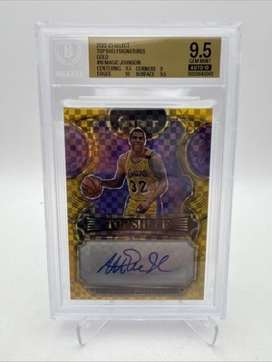 2022-23 Select Top Shelf Signatures Gold /10 Magic Johnson Auto BGS 9.5 w/10 Sub