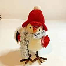 Holiday Living 7.75-in Figurine Bird Christmas Decor With Hat and Scarf