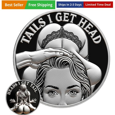#ad #ad Heads or Tails Funny Coin – Heads I Get Tail Tails I Get Head Double Sided Jo... $14.15
