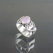Rose Chalcedony Gemstone 925 Sterling Silver Jewelry Partywear Ring For Wedding
