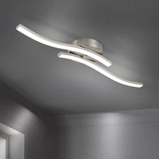 Modern Dimmable LED Ceiling Light Curved 2 Light 22.5 in Minimalist LED Flush...