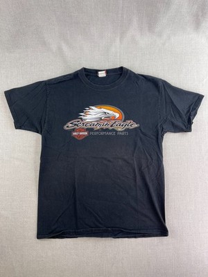 Harley Davidson Motorcycles Adult Large Screaming Eagle Shirt Black Wisconsin