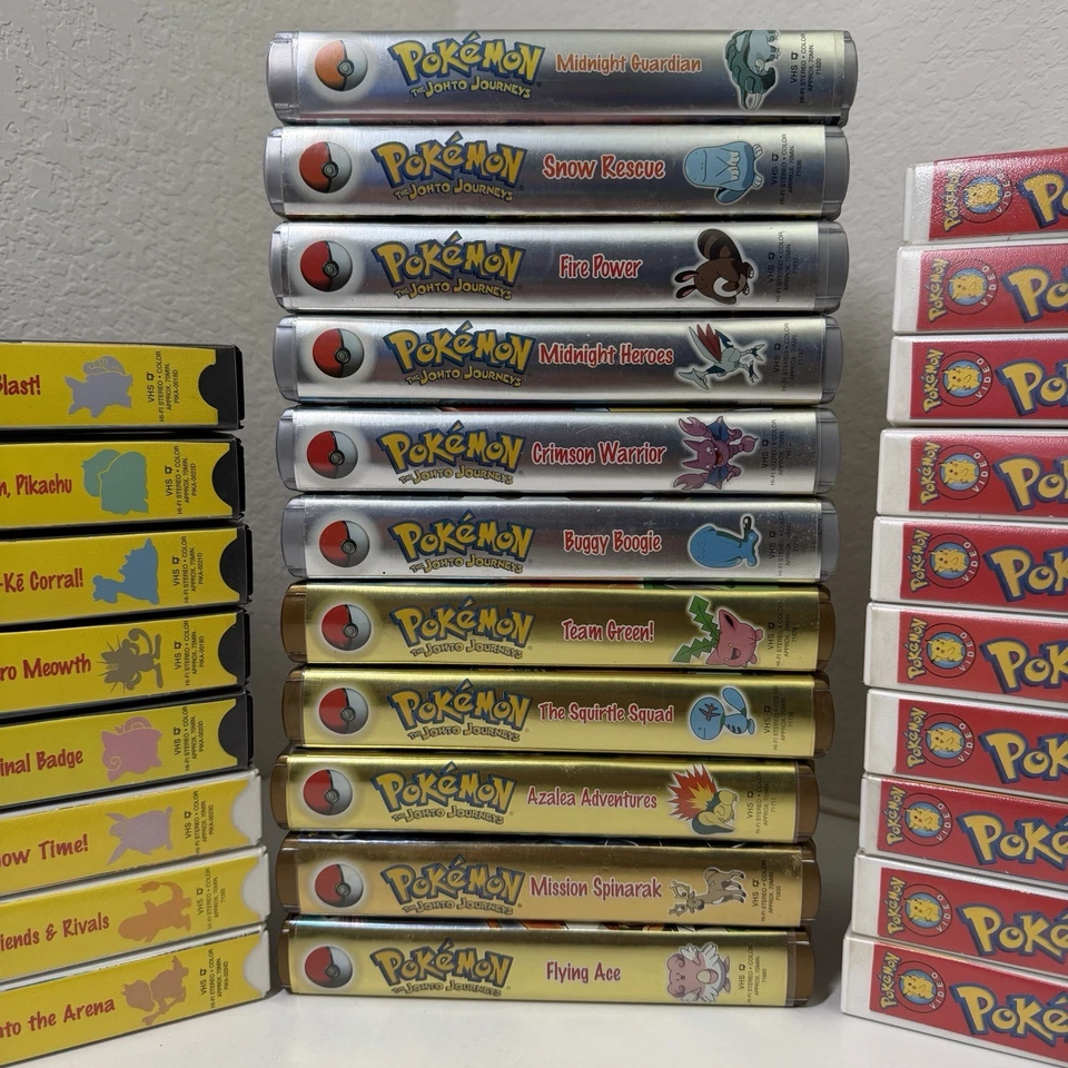 Pokémon Original Vtg. Anime VHS Series, Gold/Silver +2 Clamshell ,  Lot Of 34 - Image 4 of 4