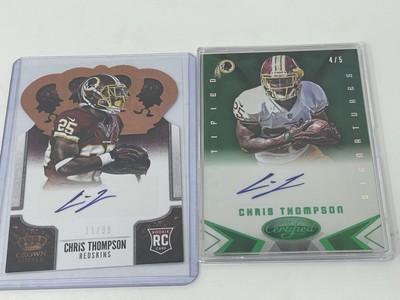 Chris Thompson Autographed 2013-14 Panini Rookie NFL football cards RC  #4/5
