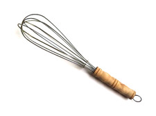 Vintage Wire Whisk, Turned Wooden Handle w. Hanging Loop, 12  L, Taiwan