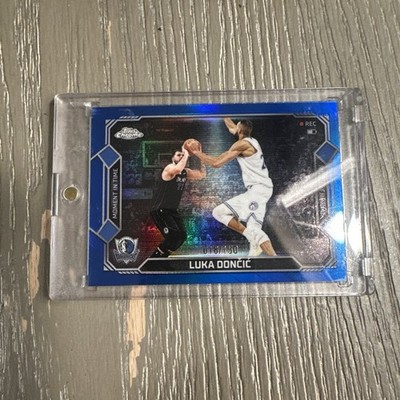 Luka Doncic 2026 Topps Chrome Update #MT-1 Moment in Time Refractor Blue  / 150