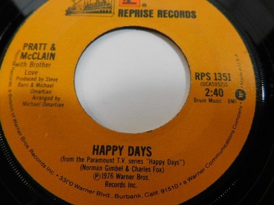 Pratt & McClain With Brother Love  Happy Days 1976 7'' Single RPS 1351