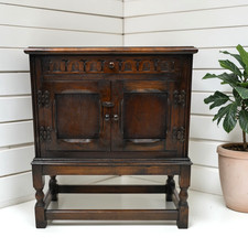 Vintage Oak Pedestal Cabinet/Cupboard With Drawer Storage Unit  FREE DELIVERY*