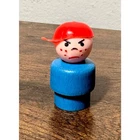 Vintage Fisher-Price Little People Figure- Angry Boy- Sideways Hat, Freckles