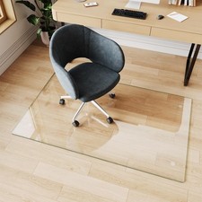 Glass Chair Mat 30" x 48" Heavy Duty Tempered Glass Office Chair Mat, Glass F...