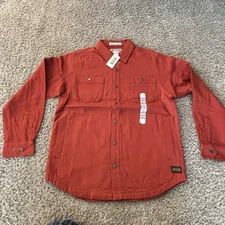 Duluth Trading Co. Jacket Mens M Red Fire Hose Flannel Lined Fit Limber