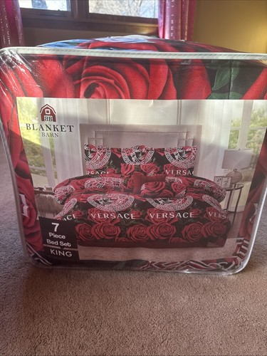 7 Piece Bed King Size Versace Comforter - Picture 7 of 10