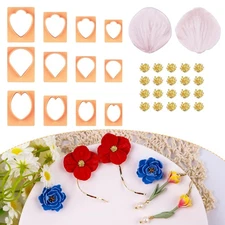 Puocaon Petal Polymer Clay Cutters - 12 Pcs Petal Clay Cutters, 20 Pcs Flower...