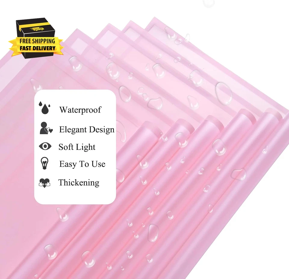 20 Sheets Pink Flower Wrapping Paper, Florist Bouquet DIY Craft Fresh Flower Wra - Image 3 of 4