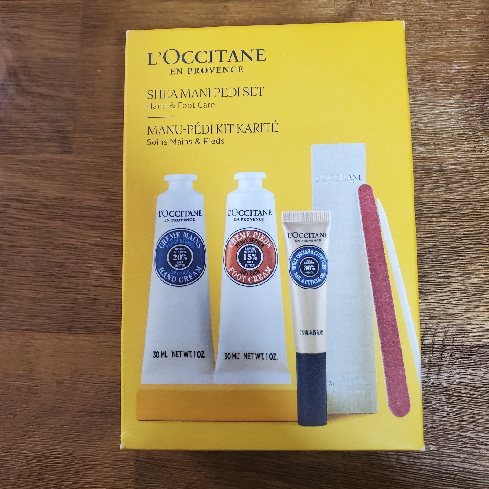 L'Occitane Shea Butter Mani Pedi Set Hand Foot Care Moisturizer Cuticle Oil NIB