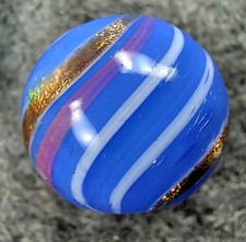1 OF A KIND ANTIQUE GERMAN TRANSLUCENT BANDED LUTZ SCARCE PINK SWIRL NM .77